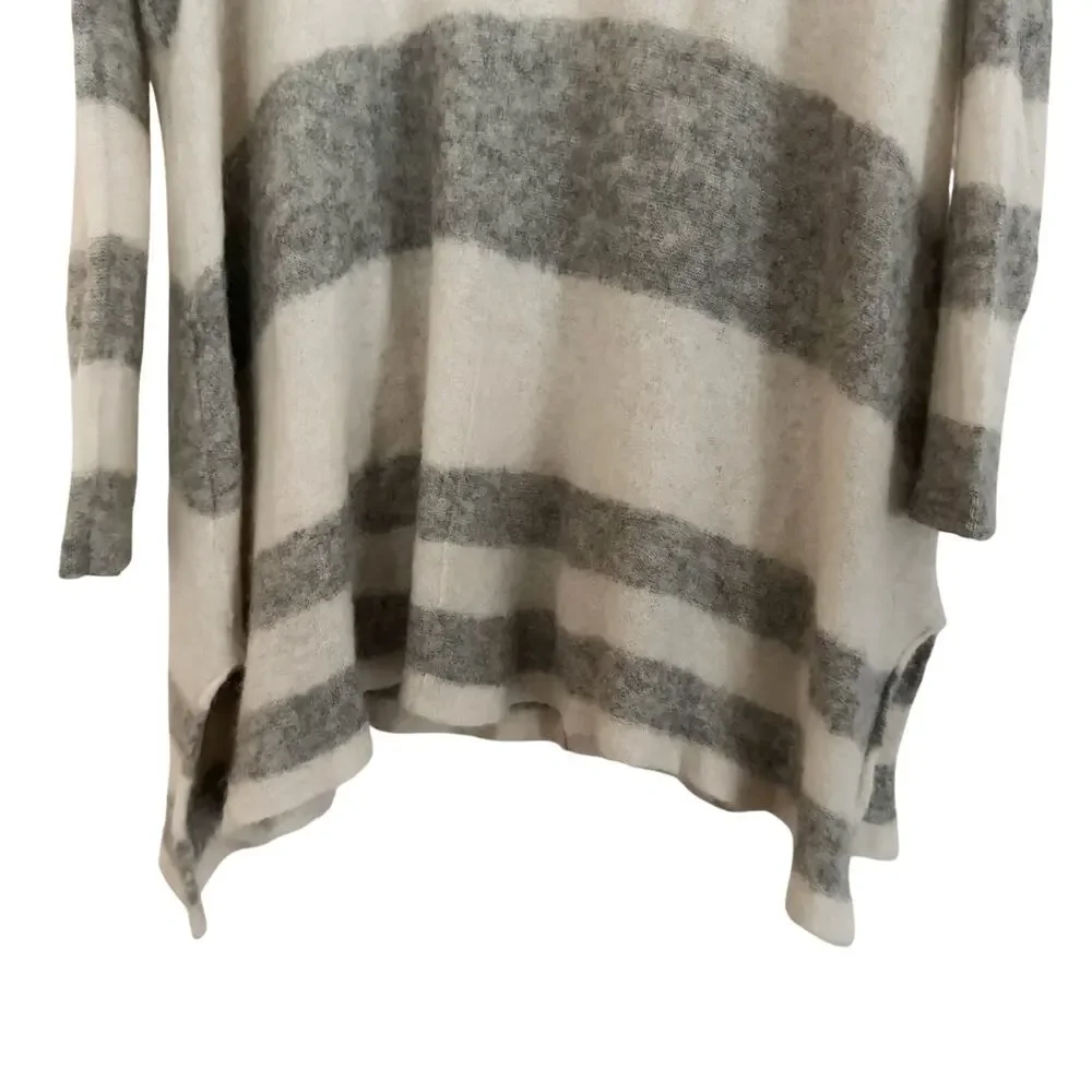FREE PEOPLE Lafayette Alpaca Striped Tunic Sweater Dress Gray Cream XS S